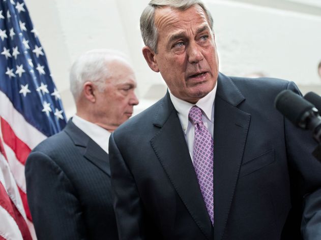 Speaker John Boehner after a meeting of the House Republican Conference in the Capitol, on Feb. 25. Photographer: Tom Williams/CQ Roll Call
