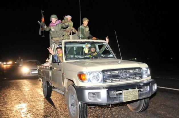 The Iraqi Kurdish Peshmerga convoy left from the Turkish border town of Suruc on Friday night [Getty]
