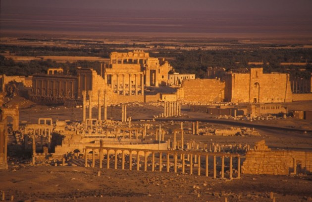 The ruins of the ancient trade center of Palmyra, Syria.