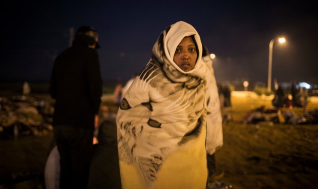 Homeless: Refugees protest at the Holot detention center last February. 