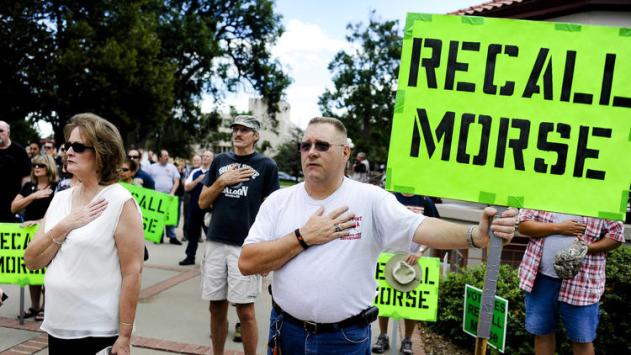 Colorado Democrats won back a pair of seats lost in a 2013 recall election. Former State Sen. President John Morse, one of those ousted for supporting gun controls, said he always knew Democrats would take the seats back in the 2014 midterm election. (Michael Ciaglo / Associated Press) 