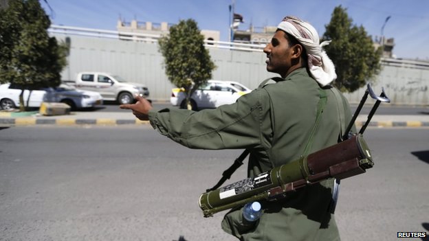 Houthi rebels have set up checkpoints in parts of the capital Sanaa
