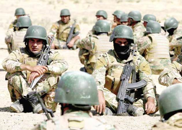 Fighters from predominantly Sunni Arab forces 